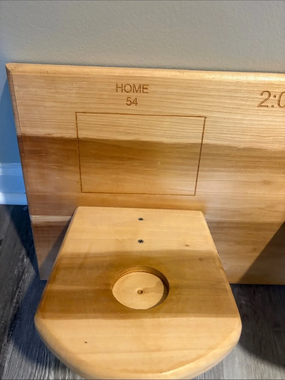 Wooden Wall-Mounted Double Basketball Holders in Natural Brown